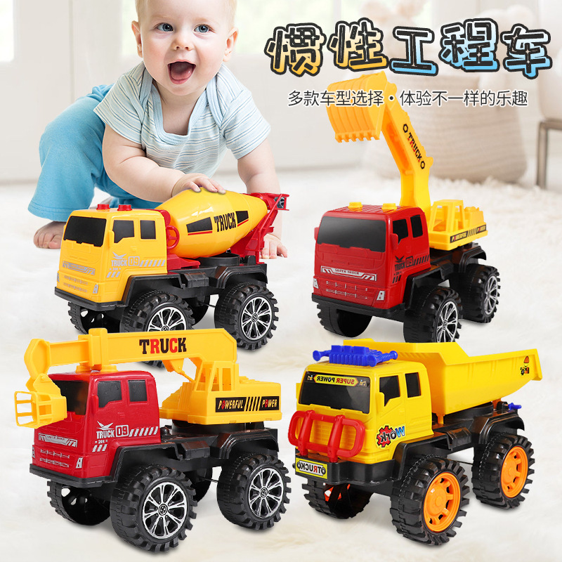 Wholesale of toy stalls, large excavator models, children's inertial excavators, engineering vehicles, and children's toy vehicles details Picture