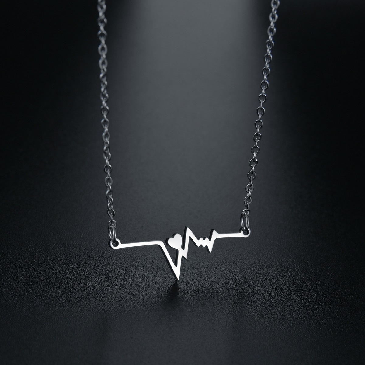 Japón y corea cross-border colgante accesorios fuente al por mayor japonés y coreano ecg acero inoxidable mujer collar suéter cadena versátil details Picture
