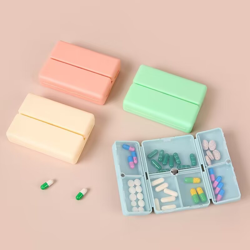 Seven-day weekly dispensing medicine box, magnetic folding medicine box, independent medicine classification box, seven-compartment pill box, can be printed with logo details Picture