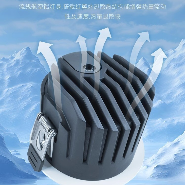 Eye-protecting and waterproof downlight, built-in household anti-fog and anti-glare IP65 grade kitchen, bathroom and toilet downlight details Picture