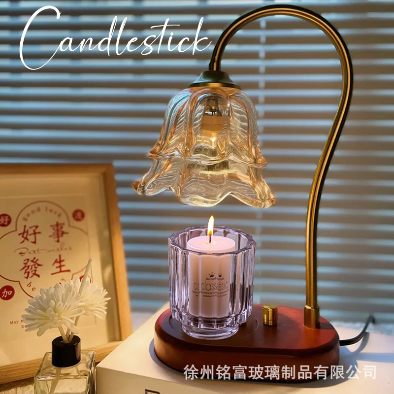Vertical candle cup, transparent glass cup, hotel and homestay decoration, scented soybean paste packaging bottle, romantic atmosphere can Application Scenario