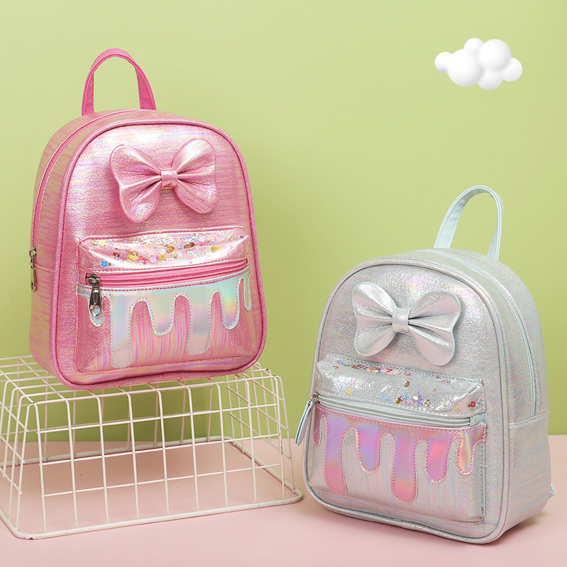Big-tailed cat children's trendy backpack, colorful cartoon bow, princess, girl cake, cute children's bag Specification image