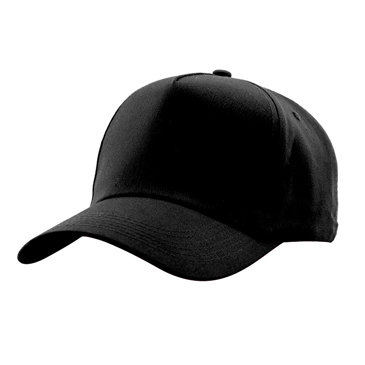 Five-piece baseball caps, blank caps, black and white pure cotton LOGO baseball caps, all-season sunshades, in stock and wholesale for foreign trade factory Specification image