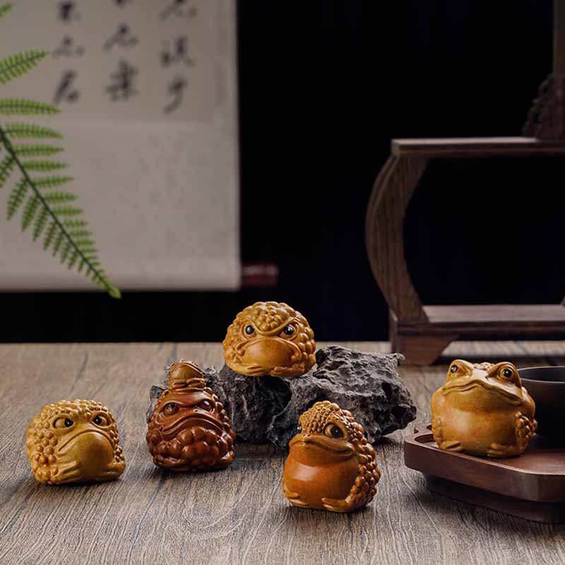 厂家直销黄铜《金蟾小队》铜工艺品家居饰品仿竹根雕金蟾桌面摆件