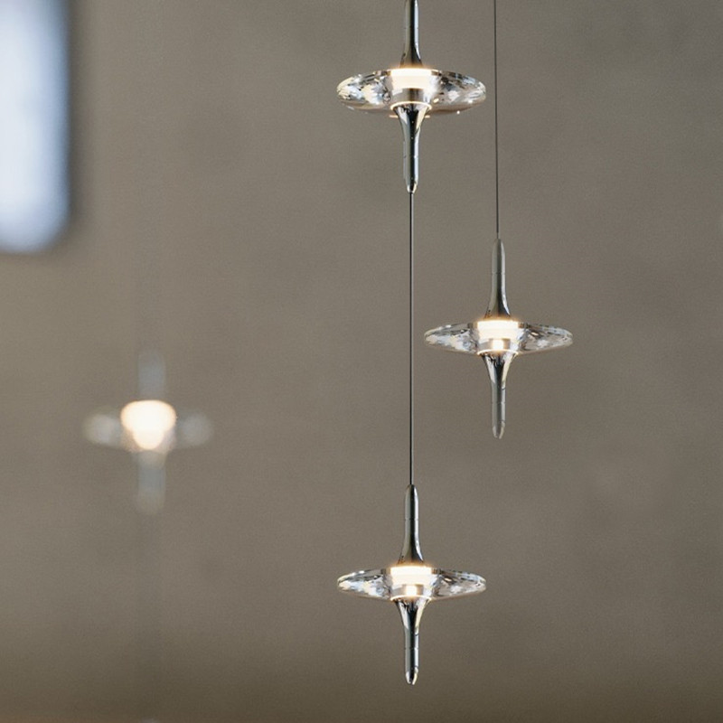 设计师款水晶小吊灯轻奢高级感走廊过道玄关床头氛围星星卧室吊灯