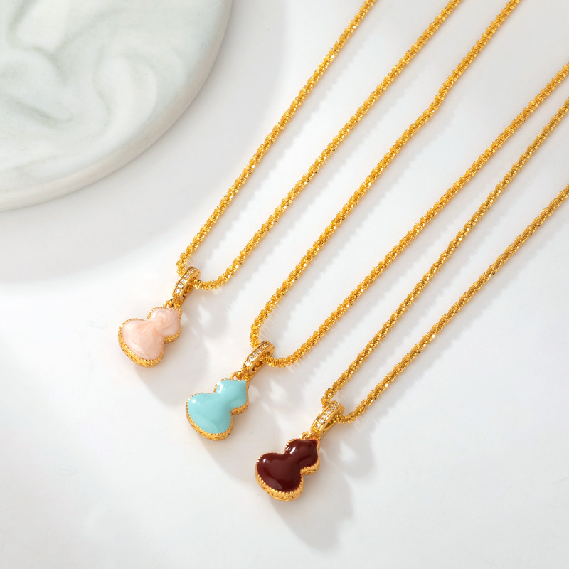 柏伶饰品双面葫芦吊坠项链女秋冬高级感轻奢小众轻奢气质颈链饰品