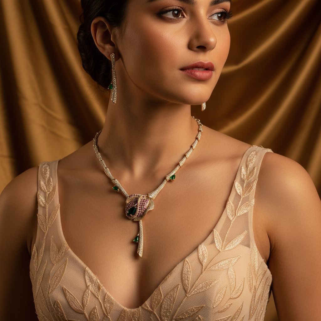 欧美首饰套装新款气质简约花卉新娘项链跨境锆石爆款项链耳钉耳夹lytj29823格蒂莎珠宝首饰宴会礼服饰品