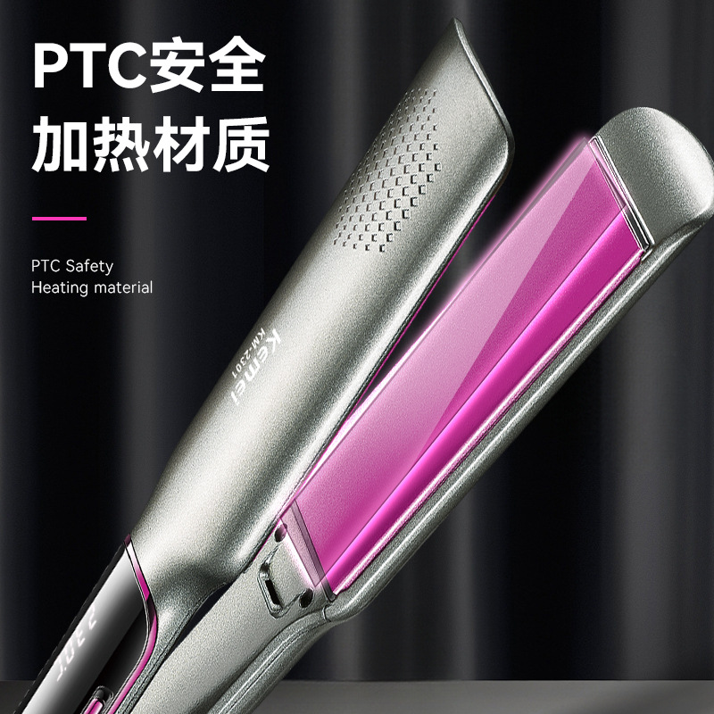Kemei Cross-border Hair curler clamp, home hair perming and straightening device, negative ion hair care straightening clamp, European standard hair curler details Picture