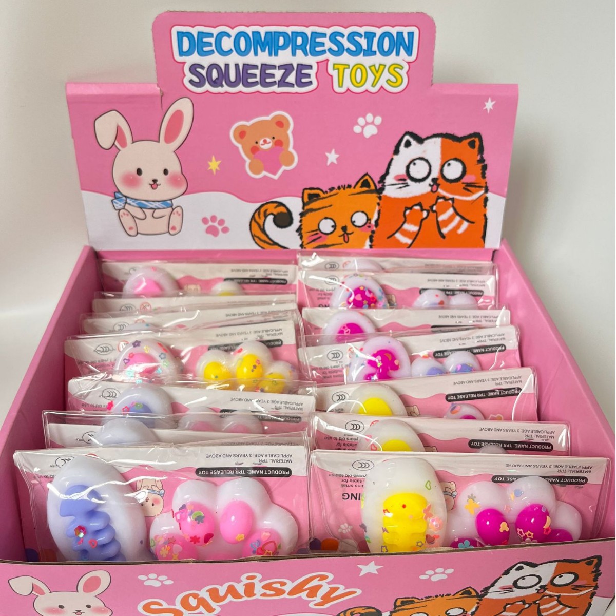 Wholesale of sparkling crystal fishbone cat paw transparent stress-relieving children's toys, creative and trendy toys details Picture