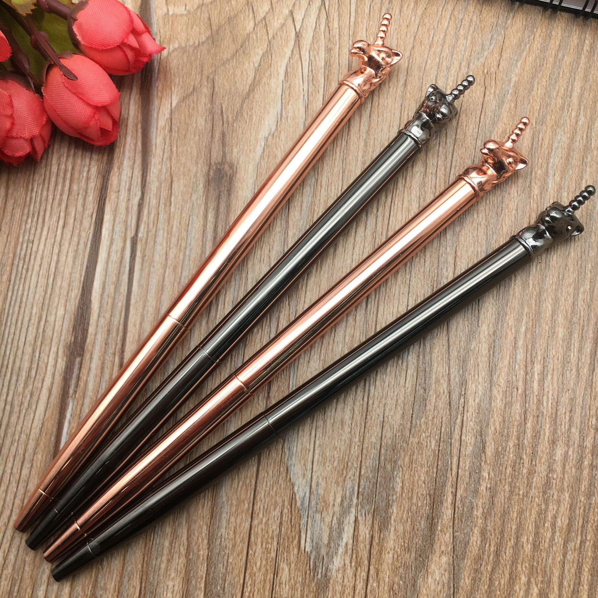 野兽头圆珠笔动物头金属笔文具广告笔学生用笔