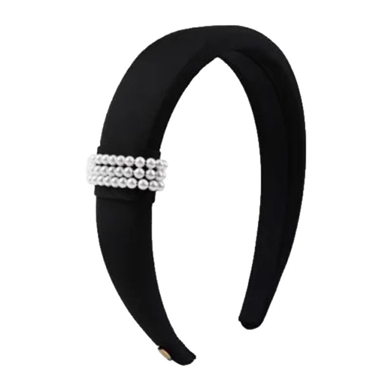The 2025 new black pearl headband, the same as Zhao Lusi's, is a high-end, stylish and light luxury headband for women Item Picture