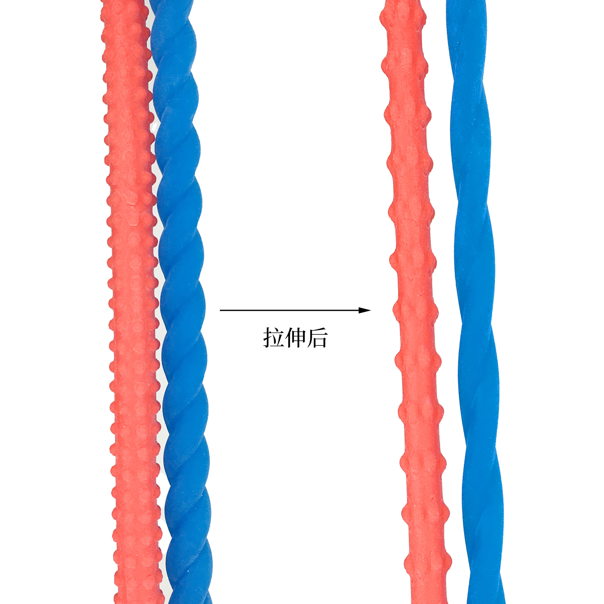 TPR threaded noodles, corrugated and mottled noodles, tension rope, pressure-reducing soft rubber, special-shaped tension band, elastic rope toy Application Scenario