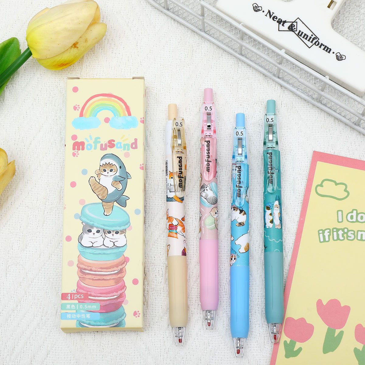 High-appearance-level cute shark cat quick-drying gel pen Press student black pen Japanese-style cartoon problem-solving and burden reduction pen full figure
