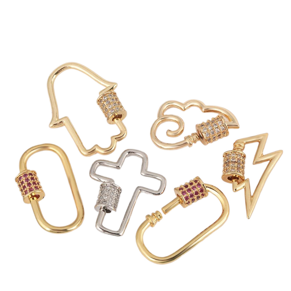 Micro-inlaid accessories, cross climbing buckle, niche decorative buckle, diy accessory, screw buckle, high-end pendant, ladies Item Picture