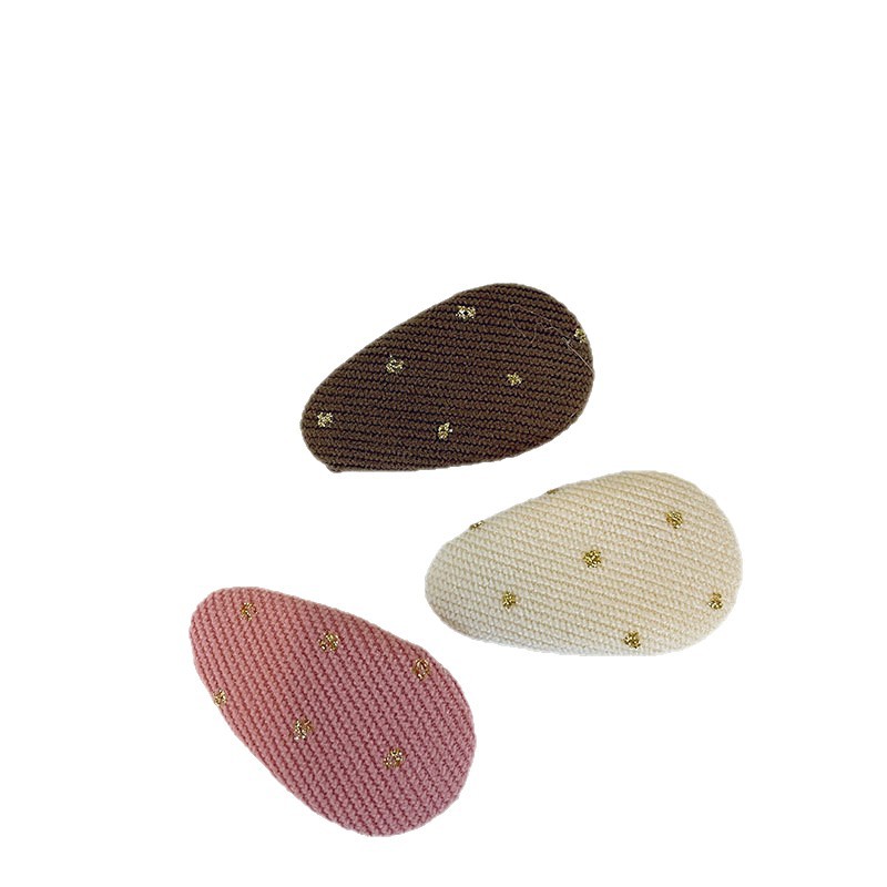 New Korean-style floral checkered fabric hair clips for children and babies, side forehead bangs clips, double-fitting bye-bye hair accessories Item Picture