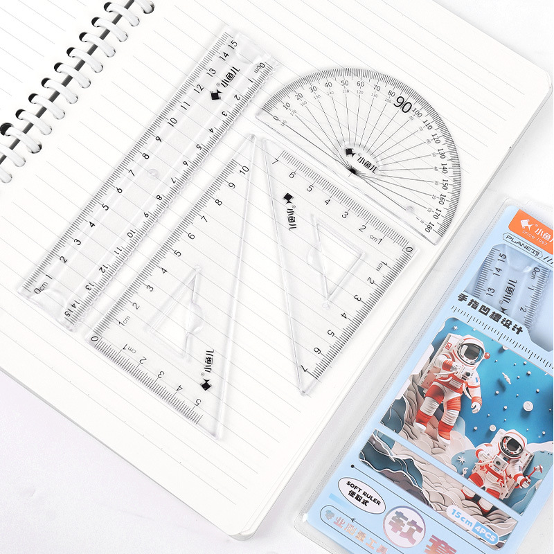 مجموعة جديدة من أربعة أطقم مستقيمة من أربعة أطقم مستقيمة، ومقياس مستقيم، ومقياس مستقيم، ومجموعة من مسطر ناعم شفاف details Picture