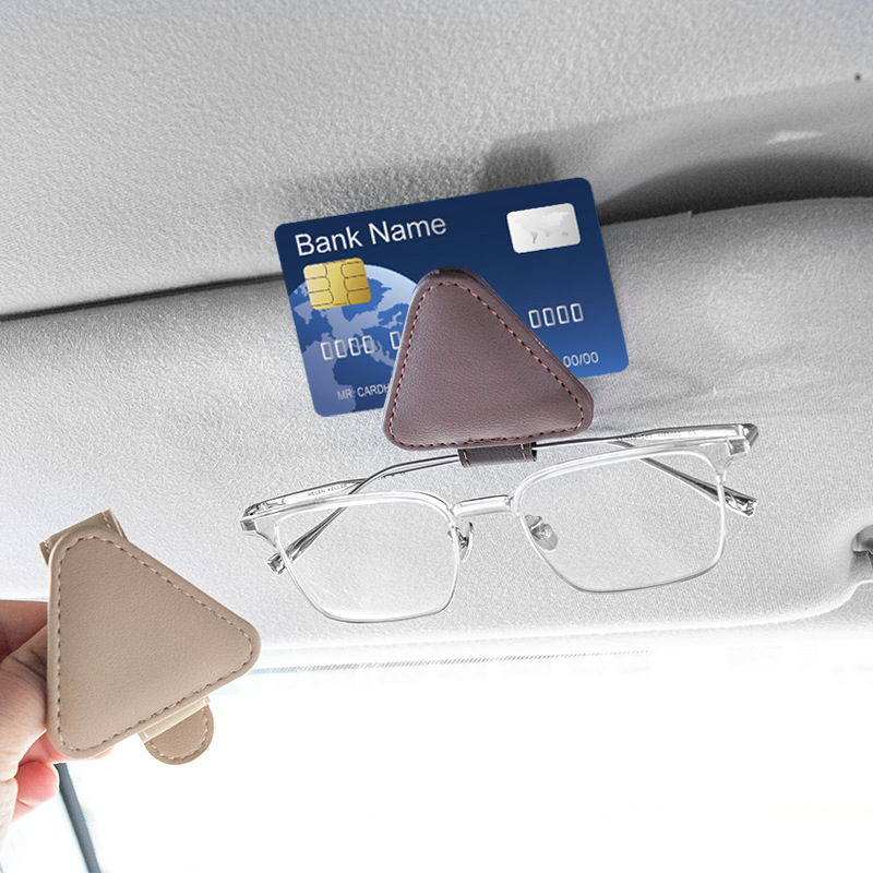 Car glasses holder, multi-functional ID card holder, magnetic suction type, general automotive interior products, sun visor, sunglasses storage holder Specification drawing