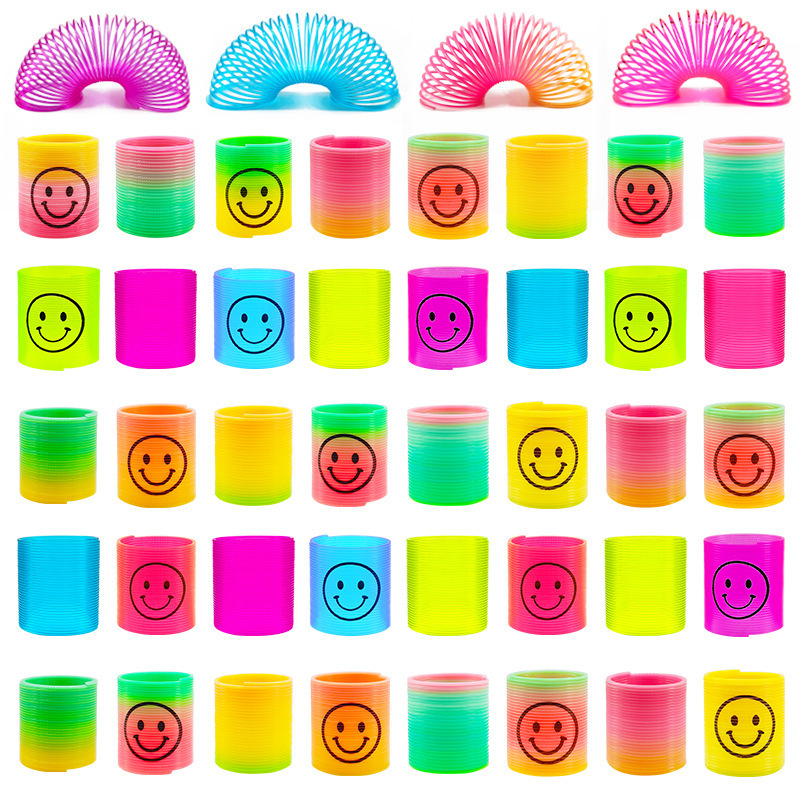 小号彩虹圈玩具批发地摊益智优质渐变弹簧圈玩魔力呼拉圈跨境