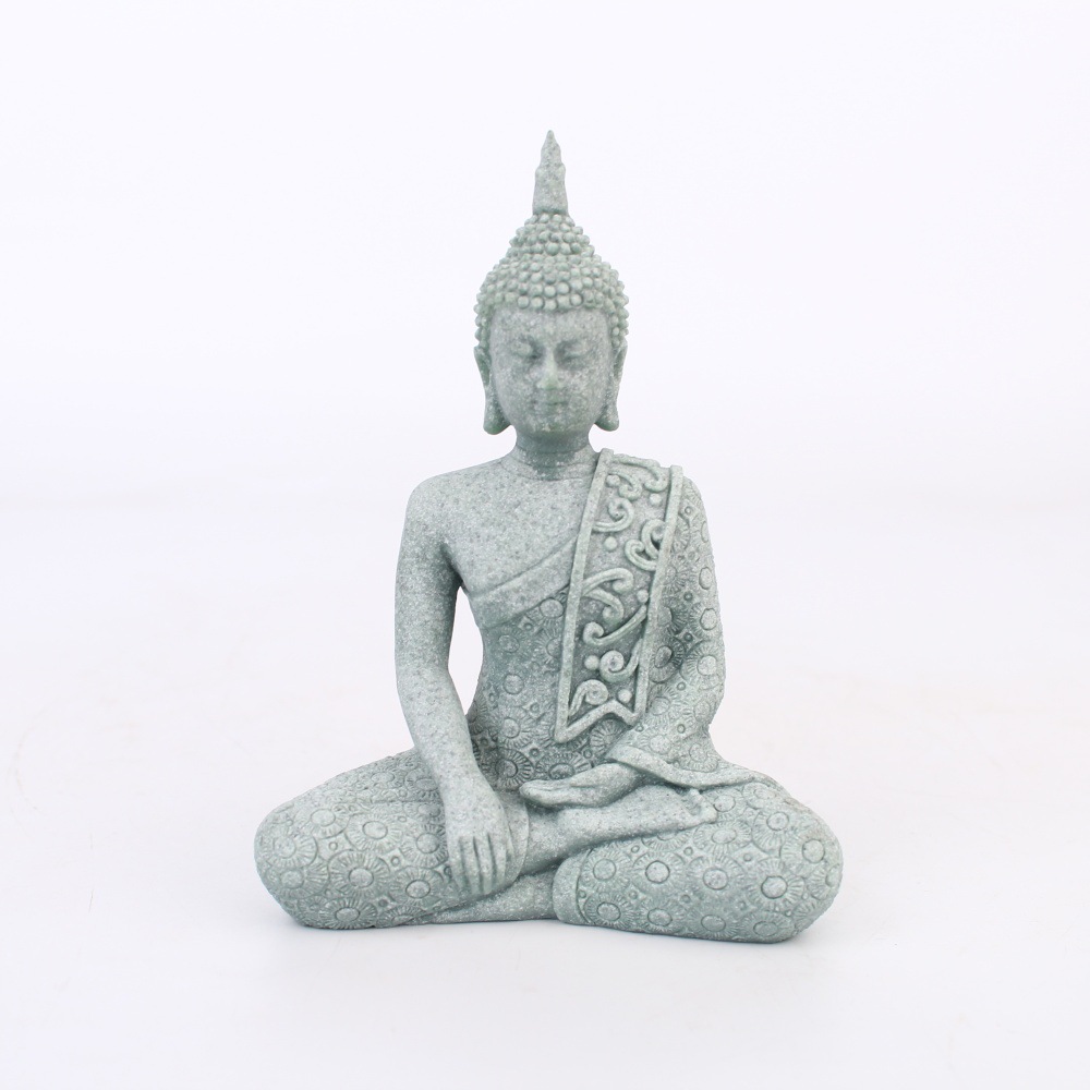 Cross-border resin handicrafts, Southeast Asian-style blue sandstone Buddha statues, Thai and Indian Buddha tabletop home decoration ornaments details Picture
