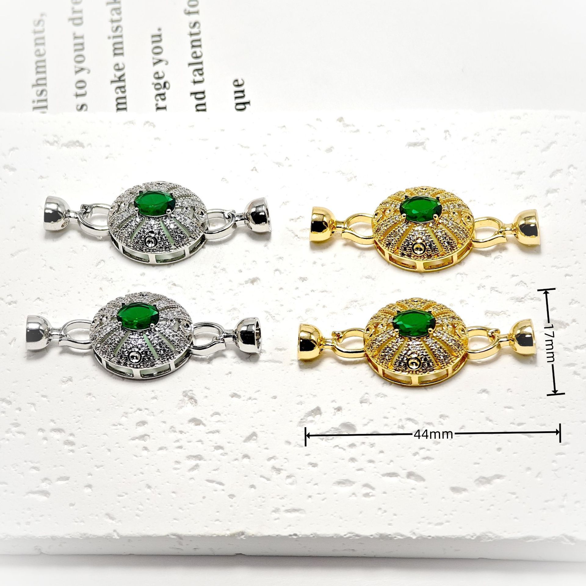 diy jewelry accessories: 18k gold-inlaid micro-inlaid zircon handcrafted bracelet, necklace, connecting buckle, ending buckle, creative