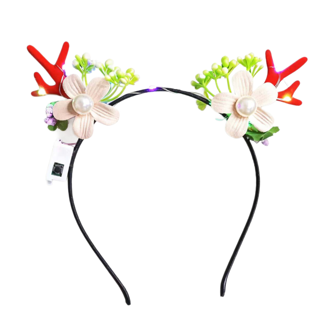 Christmas glowing headwear has become a hit, with the branch antler headband and the elk headband selling well at the winter night market Item Picture