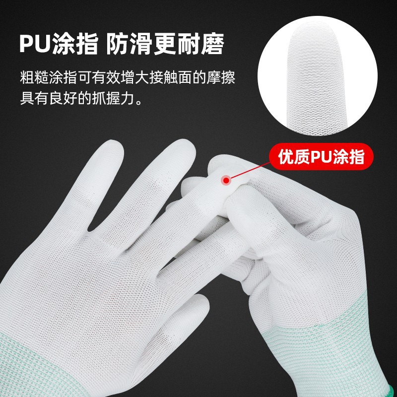 Wholesale ultra-thin nylon gloves from the manufacturer, breathable, skin-friendly, work and labor protection, elastic white, anti-slip, wear-resistant for work Specification image