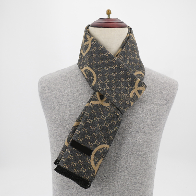 One-piece consignment men's checked new winter and autumn/winter wholesale factory imitation cashmere warm Korean jacquard striped export scarf men's street stall wholesale