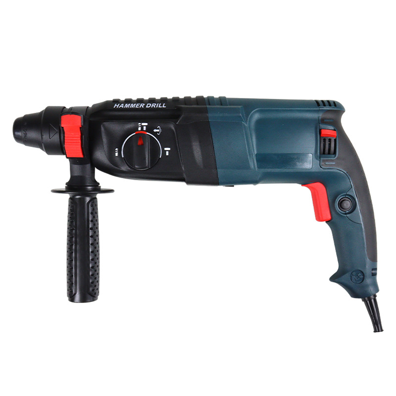 Round-handle electric hammer, high-power concrete three-in-one impact hammer, three-purpose 26 light plug-in electric hammer manufacturer Item Picture