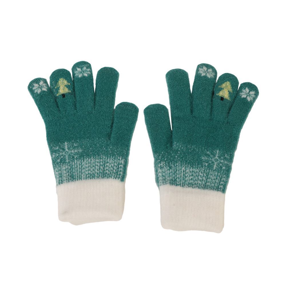 Cross-border snowflake Christmas gloves are warm and cute for women in autumn and winter. The five-finger touch screen keeps your hands warm while cycling in winter Item Picture