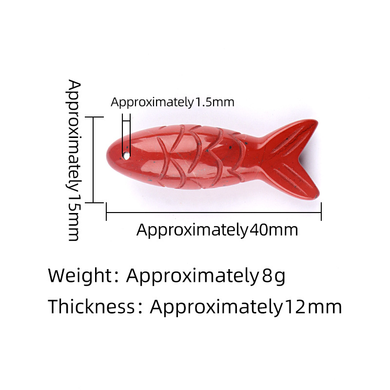 跨境新品天然水晶半宝石雕刻立体小鱼吊坠虎眼石鱼形吊坠源头厂家产品图