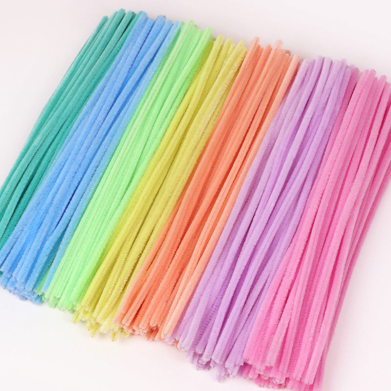 Wholesale of encrypted macaron-colored twisty sticks, DIY handmade materials for kindergartens, dolls, toys, and cartoon wool strips details Picture