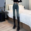 The new autumn and winter stretch tight-fitting women's 2023 high-waisted denim form-fitting pencil pants are versatile details Picture