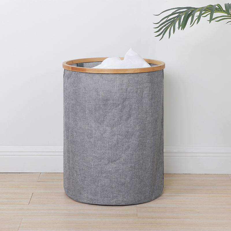 Grey Fabric Storage Bucket, Plastic Transparent Small Bucket, Doll Storage, Rotating Storage, Toy Storage, Bathroom Supplies Storage details Picture