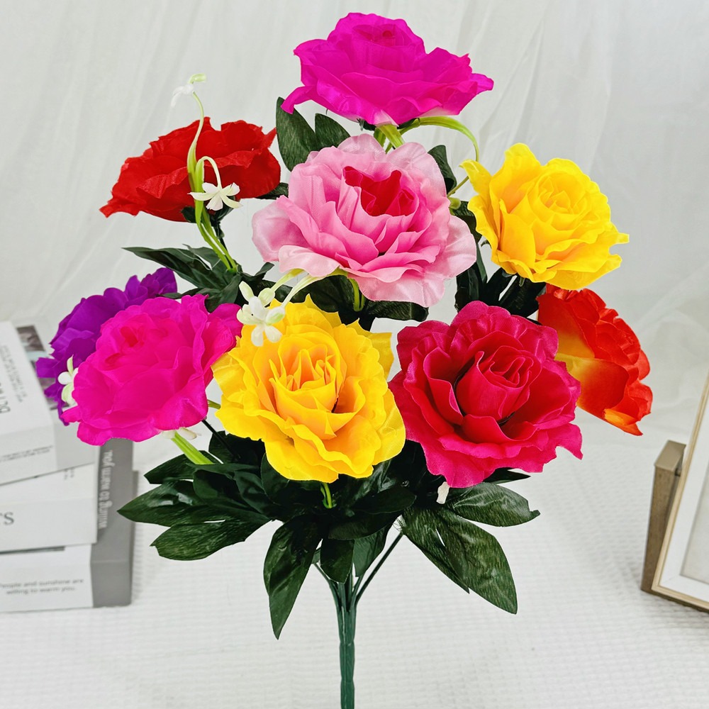 假花/仿真花DIY发饰配件/5朵塑膠花/仿真花/塑膠花细节图