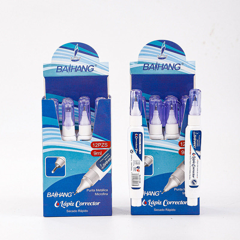 Baihang AS series correction fluid for students, quick-drying, large-capacity office stationery, and dual-purpose for brushing and correction