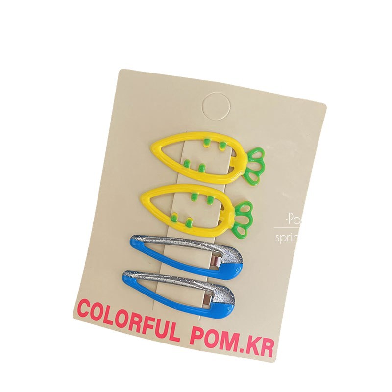 Nueva versión coreana color set cute zanahoria hornear laca niños pelo roto franja clip dulce bebé rompecabezas clip Item Picture