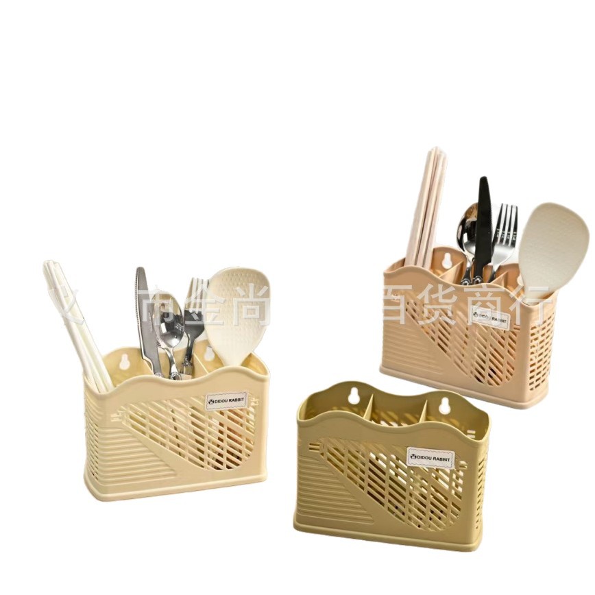 New simple cream style wall-mounted chopstick rack 筷笼 chopstick holder kitchen chopstick storage box knife rack storage rack Item Picture