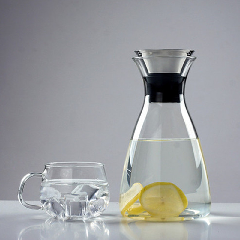 Danish solo glass water cooler, heat and cold water cooler, large-capacity juice jug, glass water jug, creative details Picture