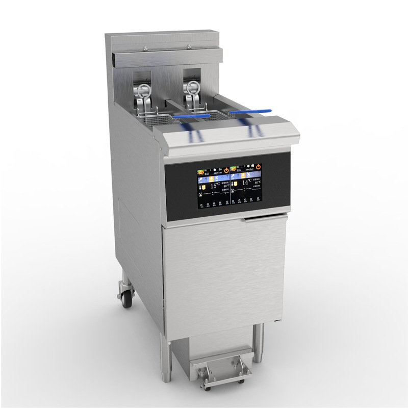 Commercial OFE-213L double-cylinder vertical deep fryer with touch screen, oil-filtering and easy-to-clean fryer Application Scenario