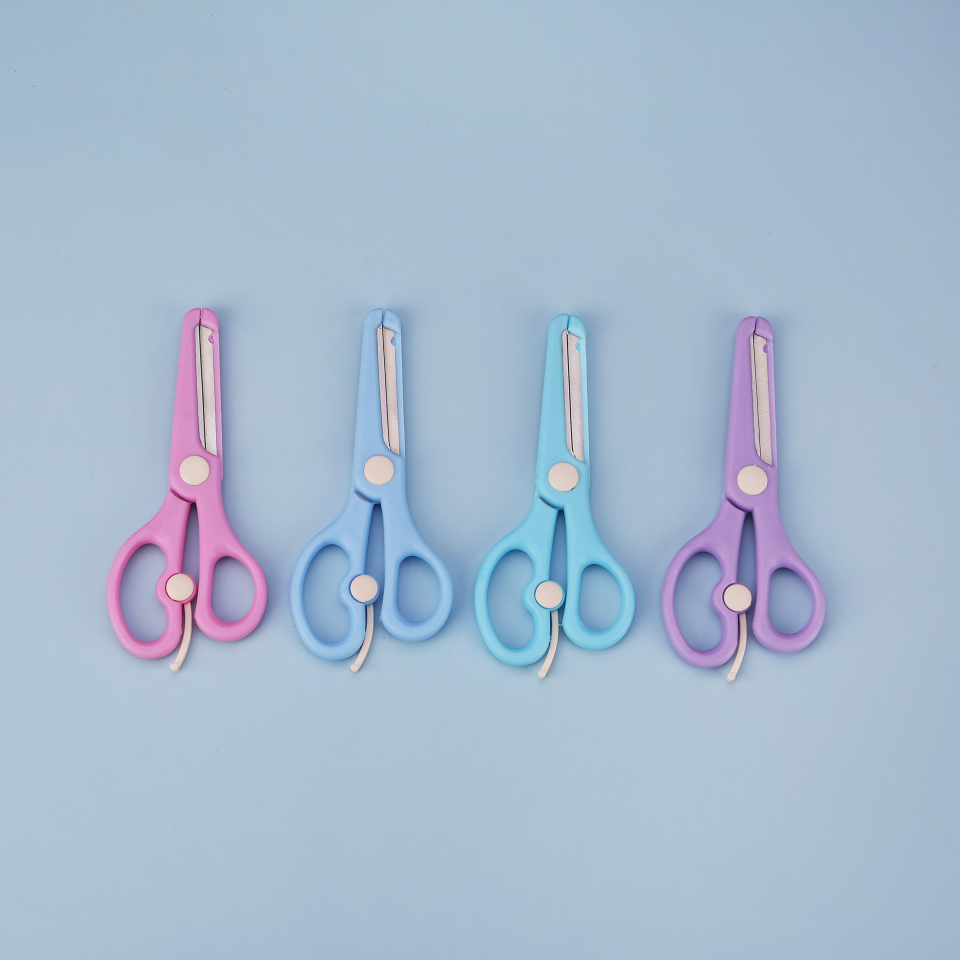 Pioneer 1287 Student Scissors Elasticity Aid Children's scissors learning stationery, Special scissors for hand paper-cutting Specification image