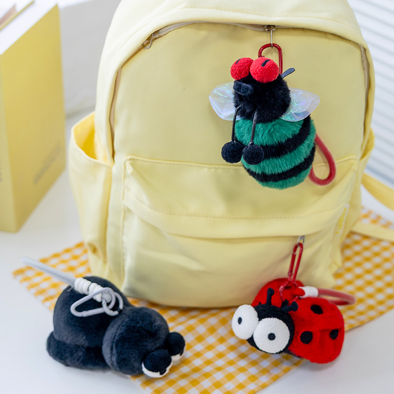 昆虫毛绒挂件公仔搞怪趣味蚊子苍蝇飞蛾螳螂仿真动物现货潮玩批货