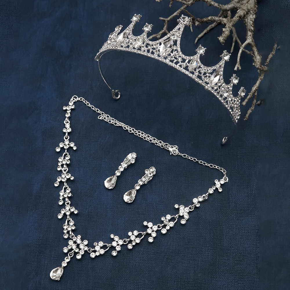 Luxurious bride chain, Korean-style bride accessories, high-end wedding accessories set, crown necklace, earrings