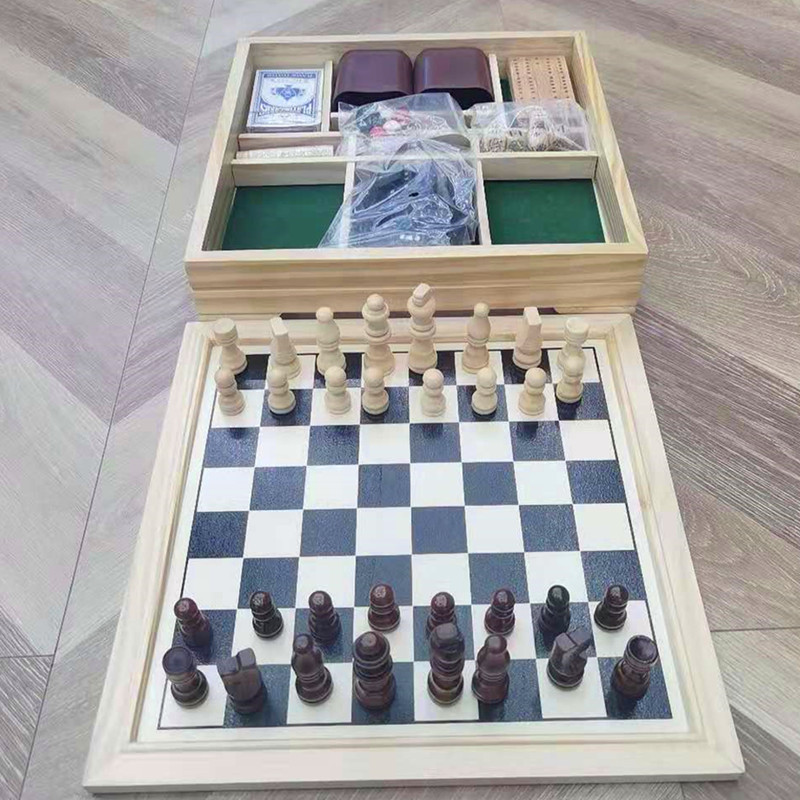 Seven ways to play wooden multi-functional combination chess set Puzzle game board game competitive toy wooden Item Picture