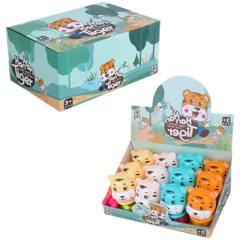 Creative cartoon illuminated lanterns for the Year of the Tiger, illuminated projection lanterns, hand-held rainbow rings, spring rings, street toy supplies Item Picture