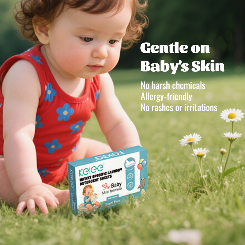 Fully dissolved baby laundry sheets, concentrated nano for children's laundry in English Item Picture