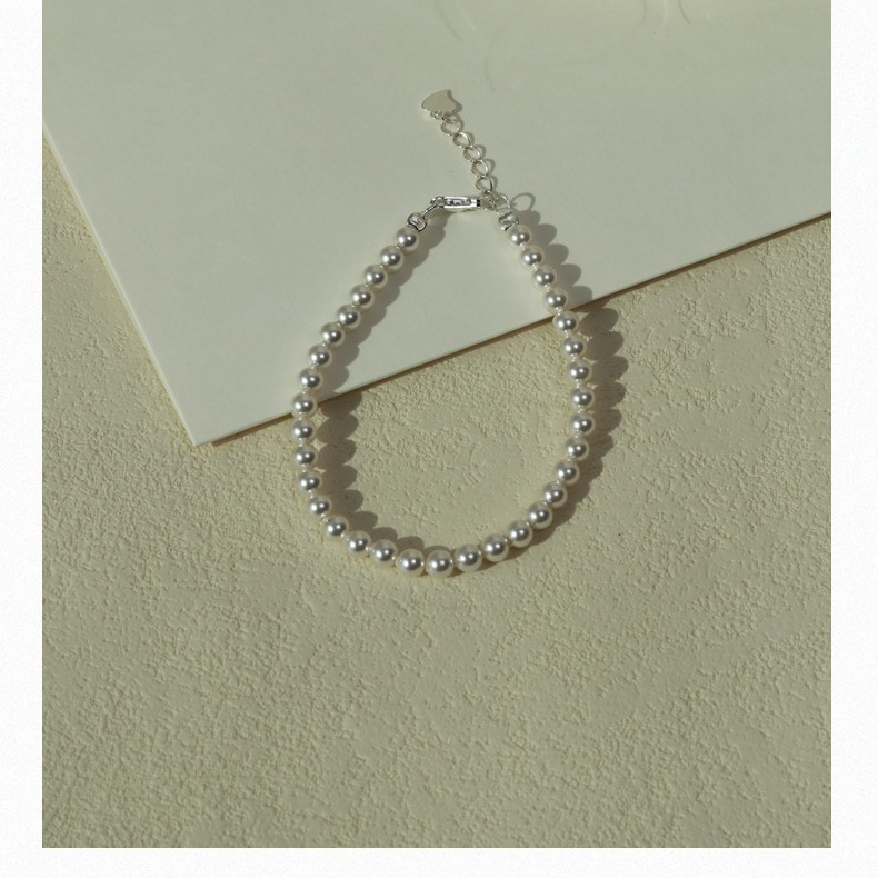 Zhengyuan Shijia Pearl bracelet 925 sterling silver, exquisite, simple, fashionable and versatile. The same pearl jewelry as the fever blogger Specification image