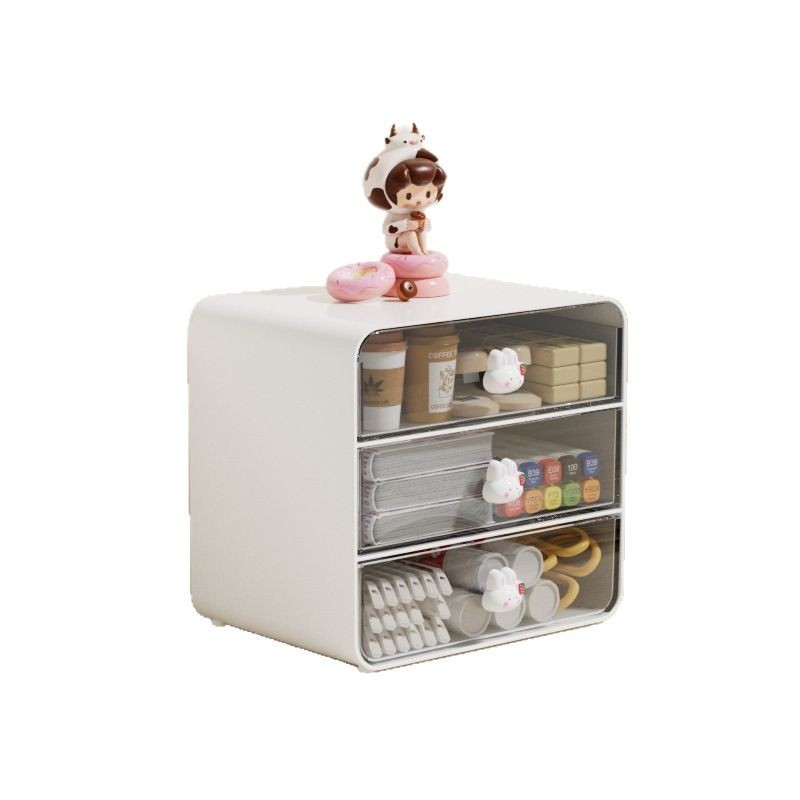 ins桌面收纳盒学生文具手账神器化妆品柜宿舍书桌抽屉式置物架