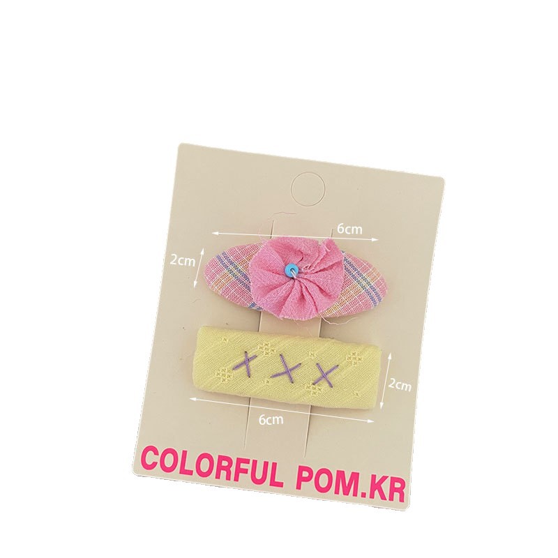 New Korean-style sweet beauty checkered fabric bow hair clip, handcrafted for children, fully wrapped side broken hair duck clip hair accessory for women Item Picture