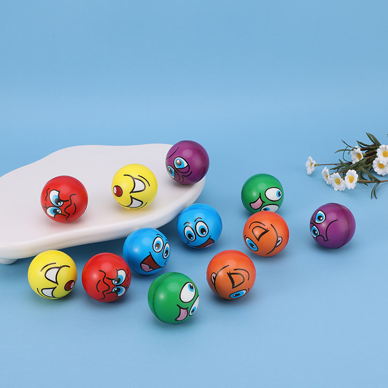 多功能六色表情恶搞解压弹力球儿童宠物弹力球家用益智玩具球批发产品图