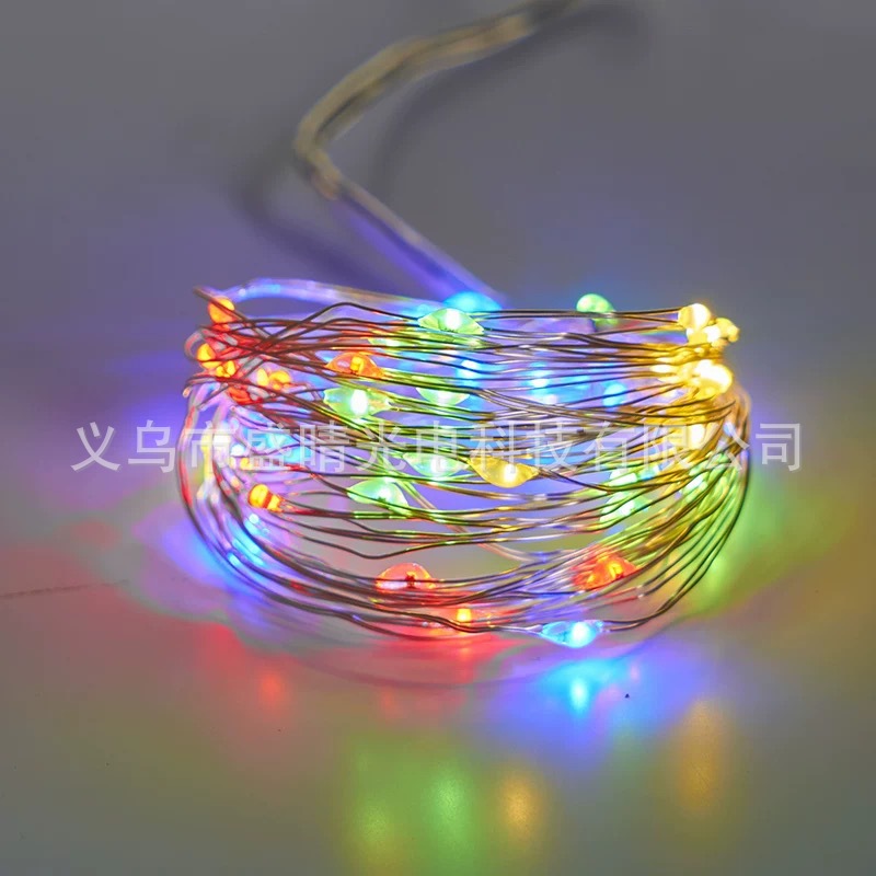 Cross-border 0.5m, 1m, 2m, 3m, 5m led copper wire bouquet, cake decoration, small colored lights, light strings, flashing lights, small white box details Picture
